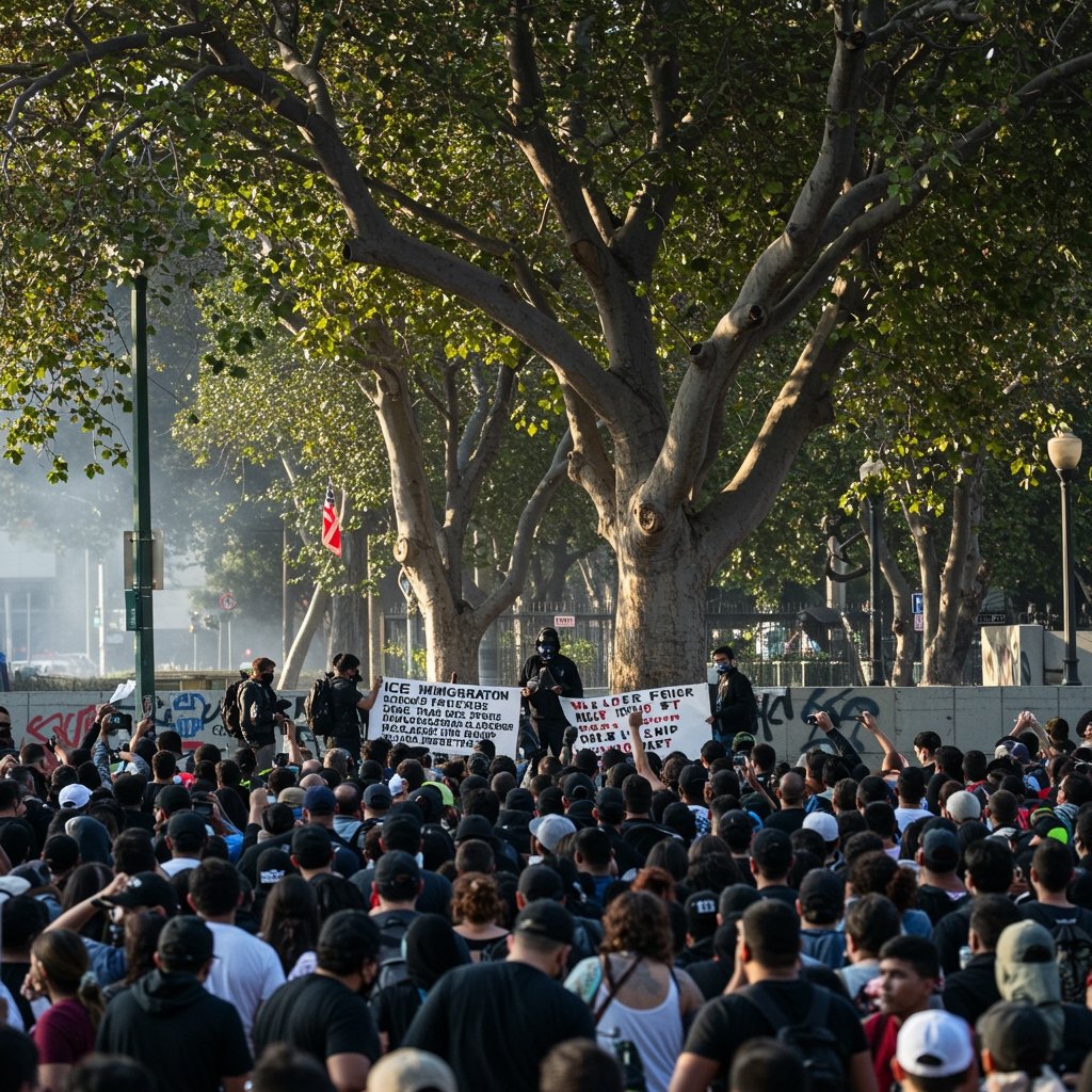 ICE Immigration Raids Spark Protests, Clashes Near Los Angeles' MacArthur Park; 15 Arrested