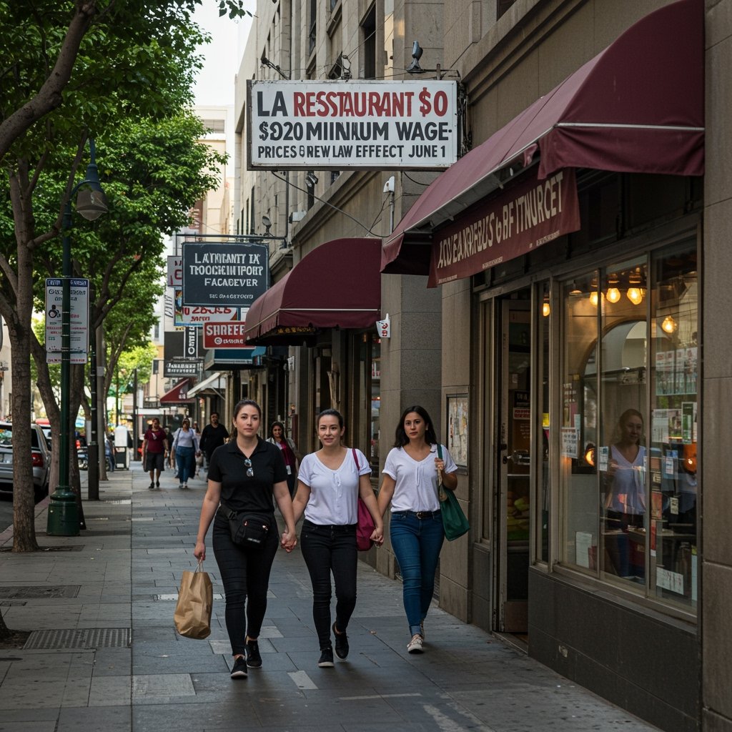 LA Restaurants Grapple with $20 Minimum Wage: Prices Rise as New Law Takes Effect June 1