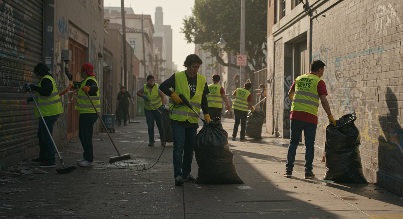 LA Volunteers Spearhead Downtown Cleanup After Protests, Aim to Revitalize Image Ahead of 2026 FIFA World Cup, 2028 Olympics