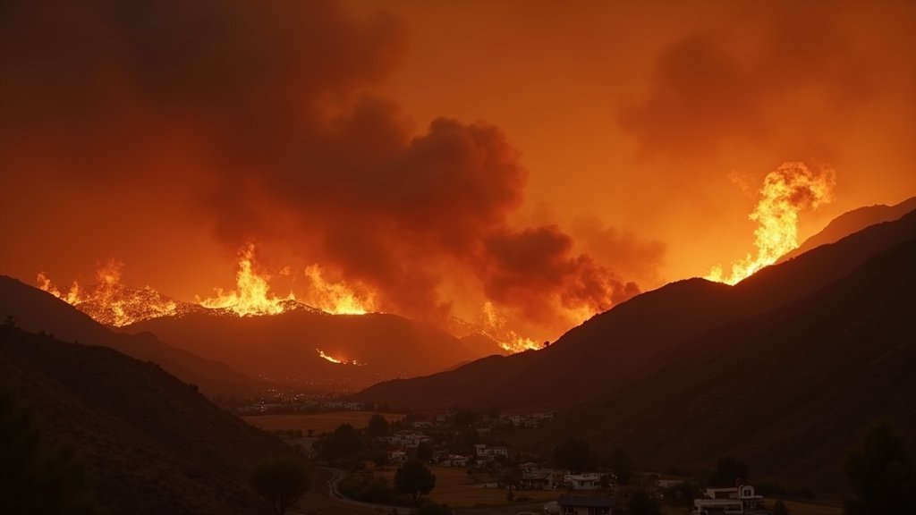 Canyon Fire Explodes North of Los Angeles, Forcing Thousands to Flee Amidst Critical Conditions